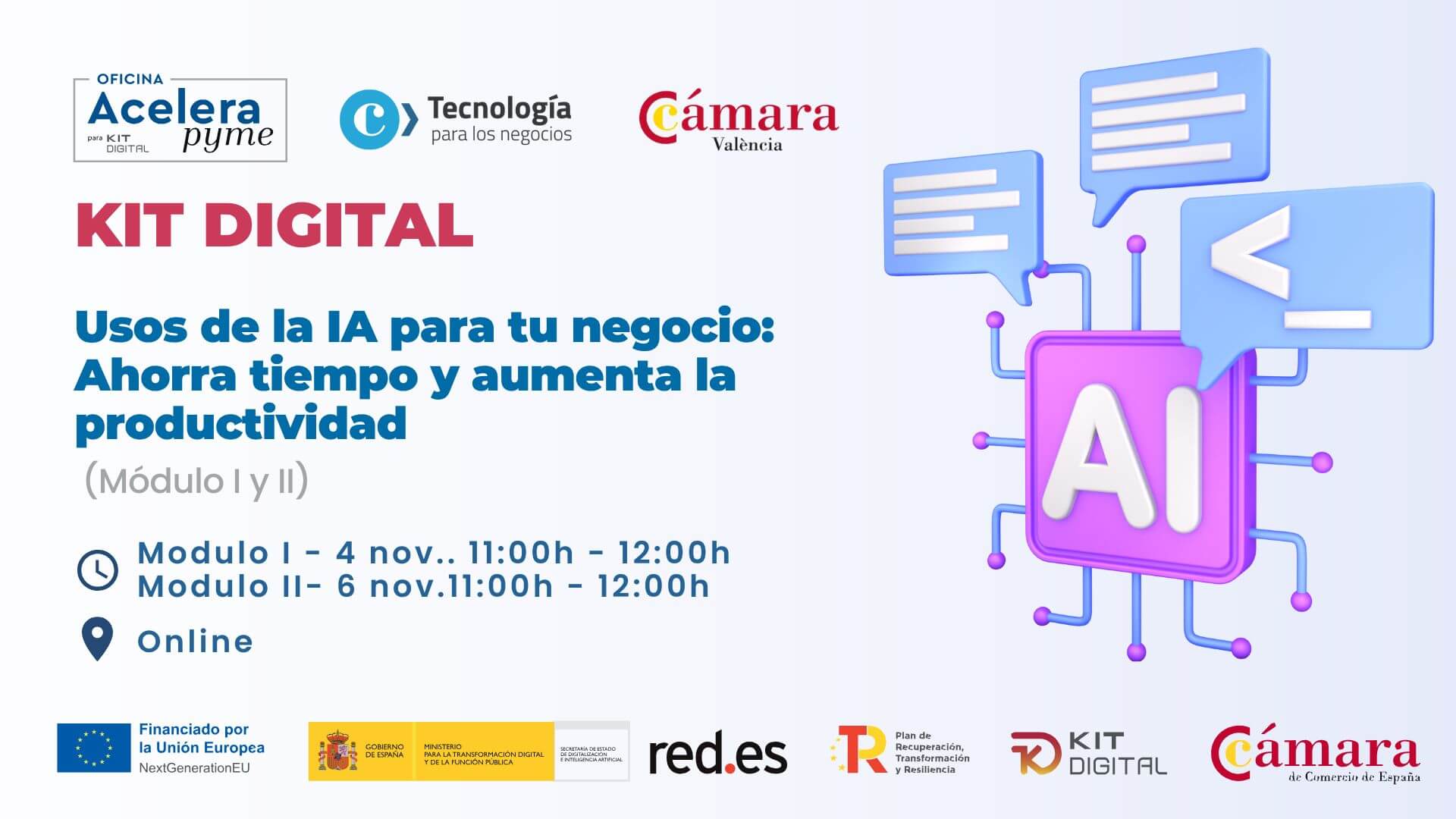 Usos de la IA para tu negocio: Ahorra tiempo y aumenta la productividad. Módulo II